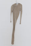 Marc le bihan shoulder lace long -sleeved dress 2864 tilleul